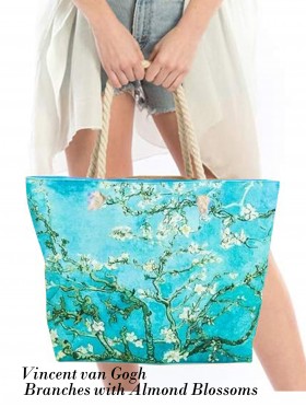 Branches with Almond Blossoms Oil Painting Shoulder Bag